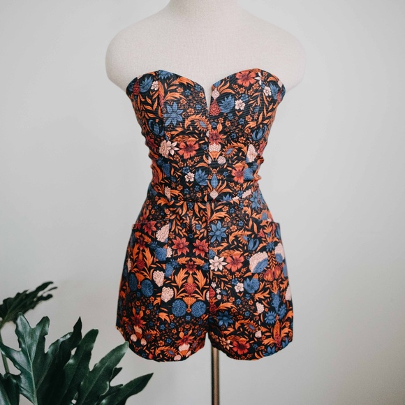 H&M Pants - H&M / Floral Pattern Strapless Romper